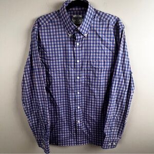 Jos A Bank 1905 Shirt Mens Large Tailored Fit Brrr Comfort Button Up Blue Pink